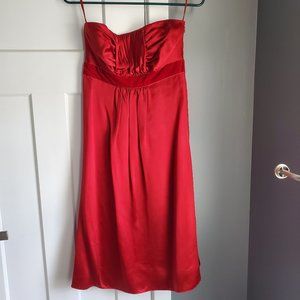 Red strapless dress- Banana Republic